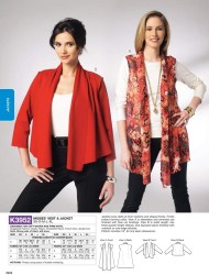 3952 Kwik Sew Shorter Drapey Collar Jacket, Sleeveless Vest Pattern XS-XL Uncut